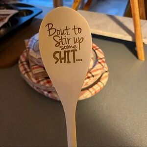 FUNNY LASER ENGRAVED WOODEN SPOON/SPATULA white elephant gift idea